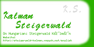 kalman steigerwald business card